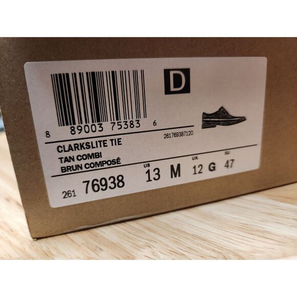 Clarks Clarkslite Men’s Dress Shoes – Size 13, Tan Combi, New in Box - Picture 3 of 13